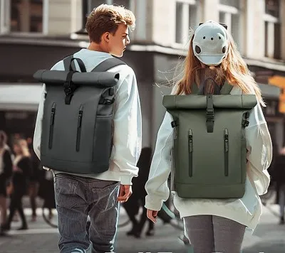 Roll-top backpack